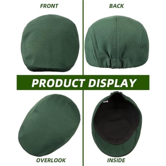 12 Pieces Newsboy Hat for Men, Flat Caps Bulk Driving Cabbie Hunting Hat - Picture 4 of 7